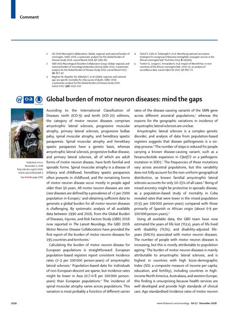 PDF Global Burden Of Motor Neuron Diseases Mind The Gaps