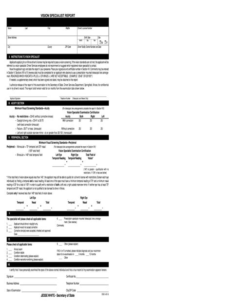 Illinois Dmv Vision Test Online Fill Online Printable Fillable