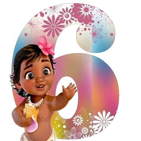 Números personalizados Moana festa infantil Festa moana Decoração