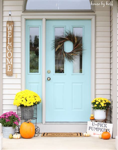 Decorating A Small Front Stoop For Fall House By Hoff Front Door