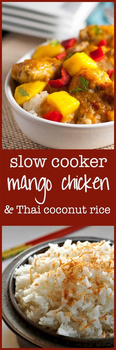 Instant Pot Or Slow Cooker Thai Mango Chicken Recipe Recipes Slow