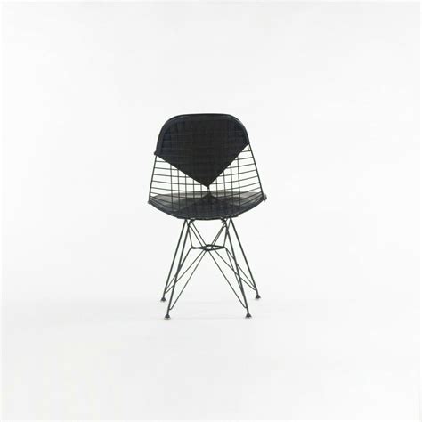 Set Of Herman Miller Eames Dkr Wire Dining Chairs W Base And Bikini Pads For Sale At