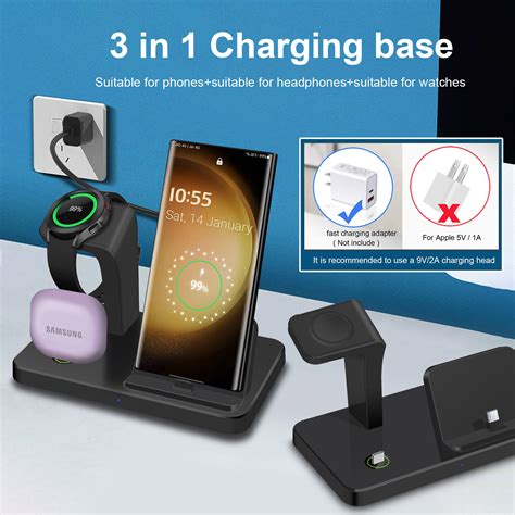 3in1 USB-C Charger Dock Fast Charging Station For Samsung S24 S23 ...