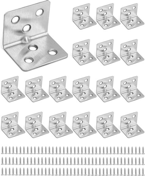 ASelected 64 Stücke Winkelverbinder Edelstahl 30x30 mm Eckwinkel