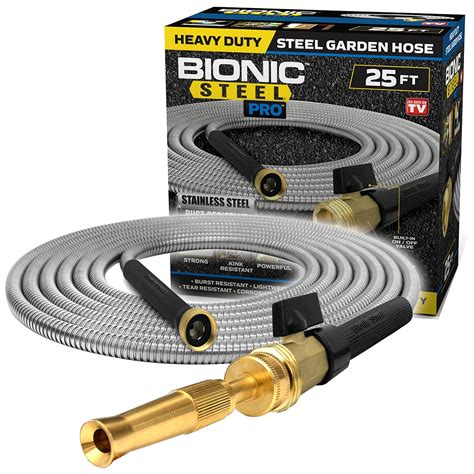 Bionic Steel Pro Garden Hose 304 Stainless Steel Metal 25 Foot Garden