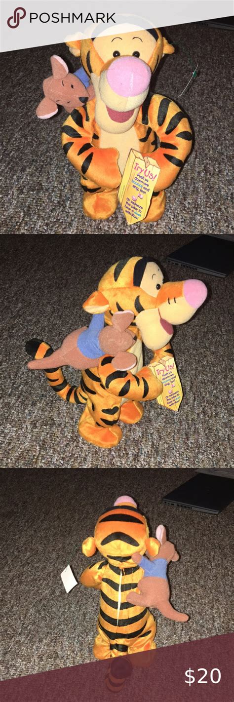 1999 Disney Winnie The Pooh Bouncing Tigger And Roo Plush Toy Bounce