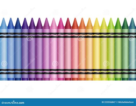 Crayons Row Stock Vector Illustration Of Vector Line 223556847