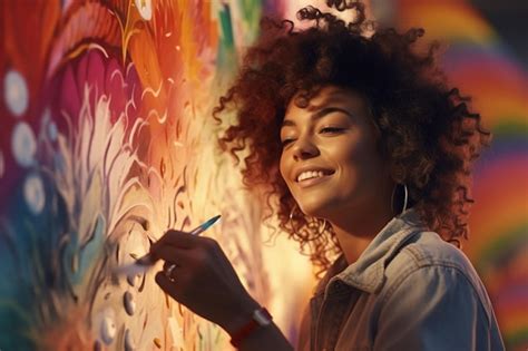 Premium Photo Confident Lesbian Artist Creating A Beautiful Generative Ai