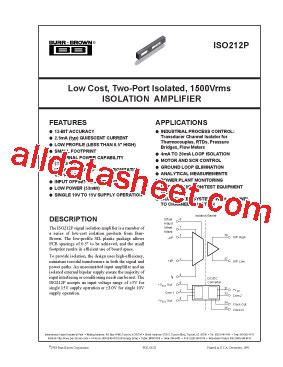 ISO212JP Datasheet PDF Burr Brown TI