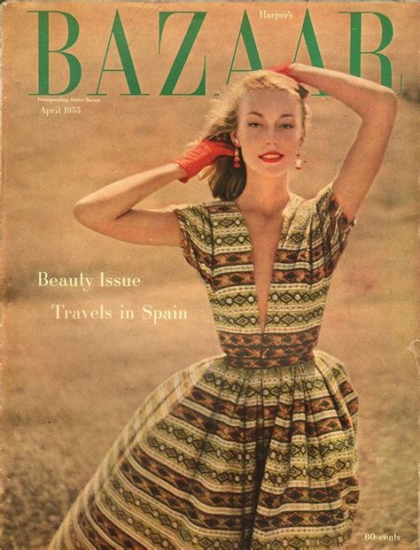 Harpers Bazaar April 1955 EphemeraForever Vintage Fashion 1950s