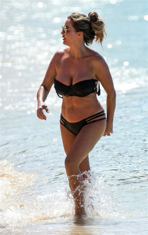 Cheryl Dunn In A Black Bikini On The Beach In Barbados