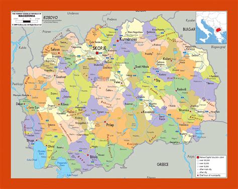 Political and administrative map of Macedonia | Maps of Macedonia ...