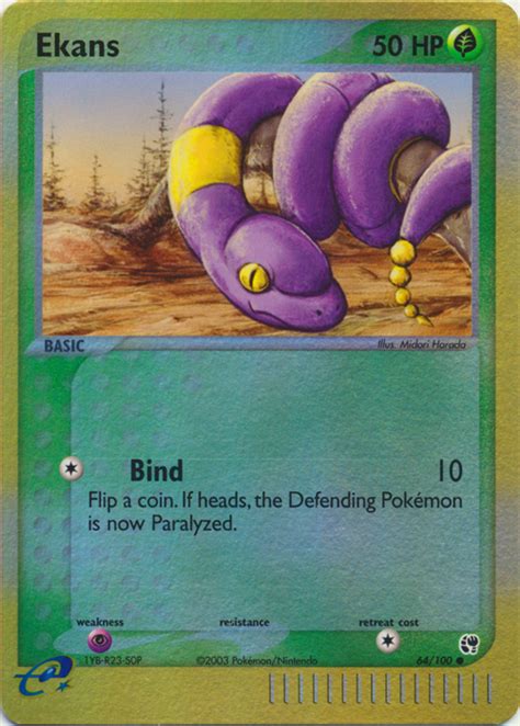 Pok Mon Ex Sandstorm Card Ekans Parallel Reverse Holo Arcade Game