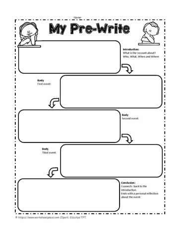 Pre Writing Organizer