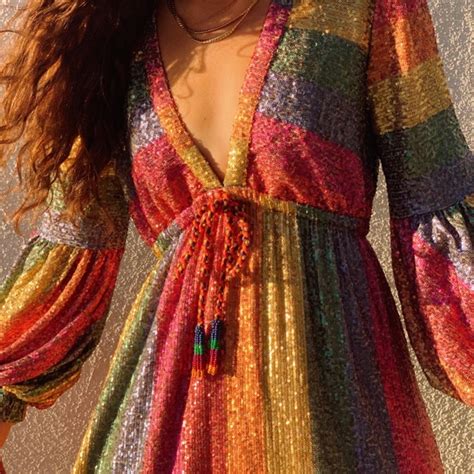 Farm Rio Rainbow Sequin Midi Dress Dresses Images 2022