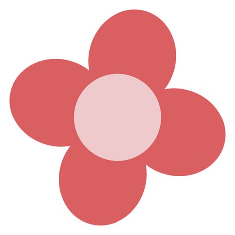 Diseño Png Y Svg De Sencillas Flores Planas Rojo Pastel Para Camisetas