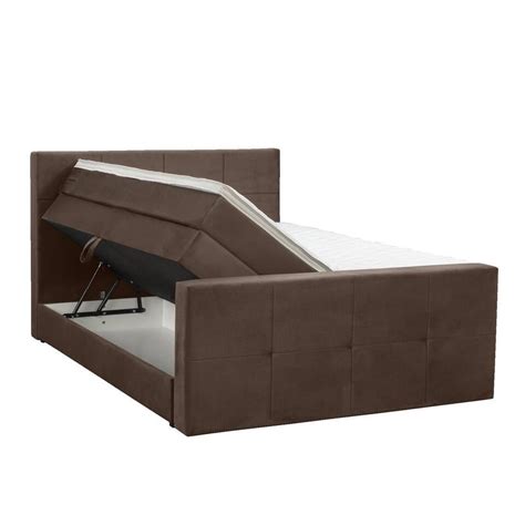 Boxspring Met Opbergruimte En Voetbord Liv Geblokt Bruin X Cm