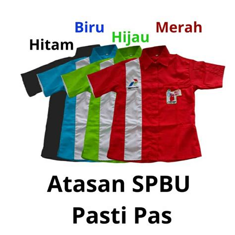 Jual BAJU Seragam SPBU Pasti Pas ATASAN Pertamina Kemeja Pria Dan