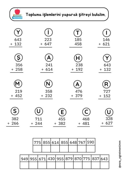 Basamakl Say Larla Toplama Lemi Ifreli