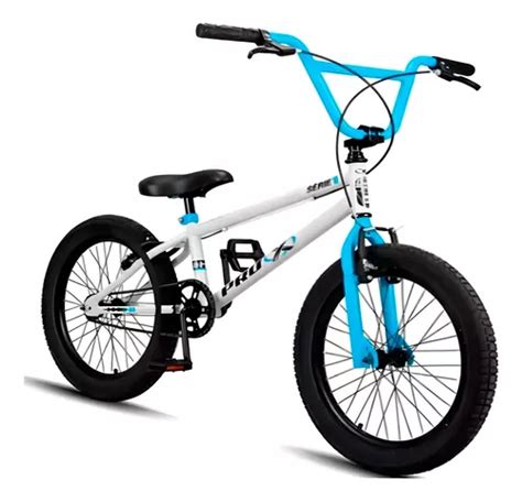 Bicicleta Aro 20 Pro x Série 1 Bmx Freio V brake Cor Branco azul