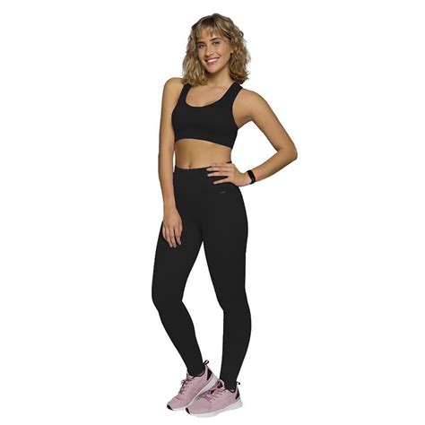 Kit Selene Top Legging Sem Costura Feminino Preto