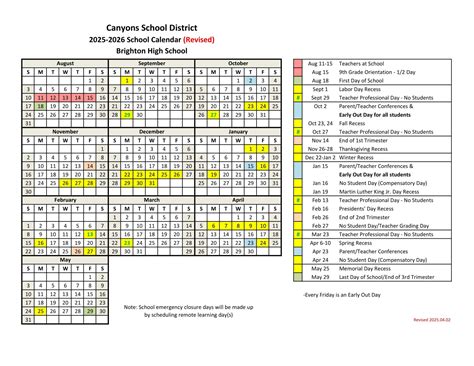 Canyons School District UT Calendar 25-26 Revised [pdf] - EduCounty