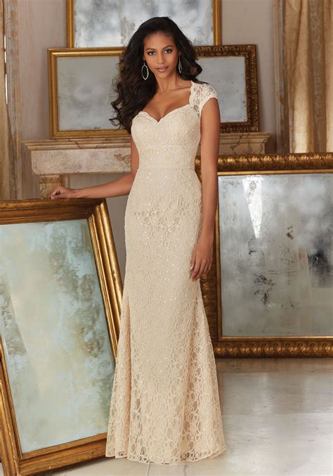 Romantically Beaded Lace Bridesmaid Dress Morilee