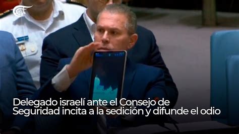 Reporte Delegado Israelí Ante El Consejo De Seguridad Incita A La