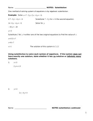 Substitution Method Definition Steps For Solving Linear Doc