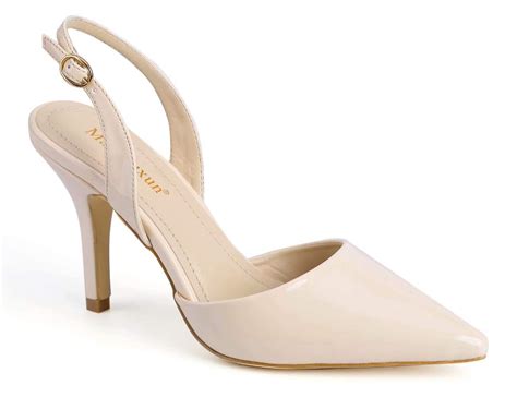 Buy MaxMuxun Nude Women Shoes Kitten Heels Slingback Dress Pumps Size At Amazon In