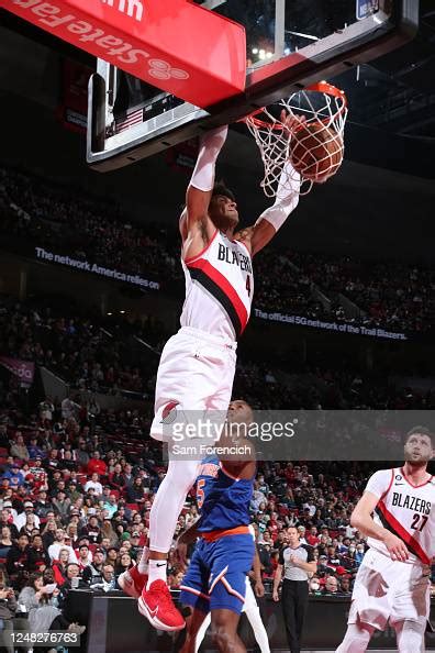 Matisse Thybulle of the Portland Trail Blazers slam dunk during the ...