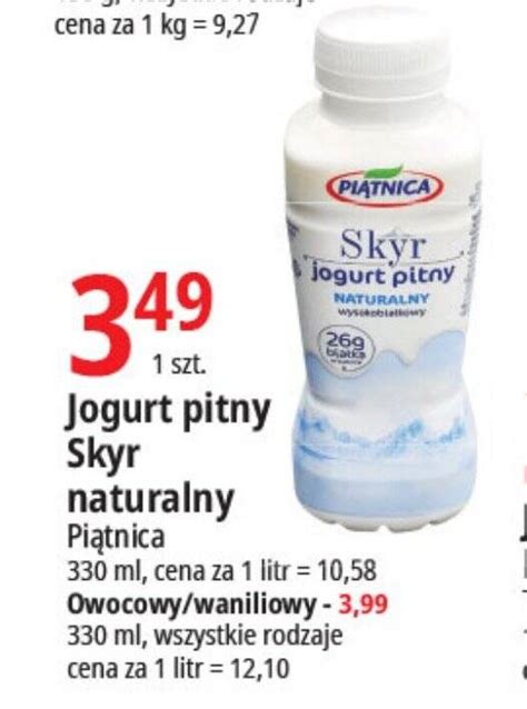 Promocja Jogurt Pitny Skyr Naturalny Pi Tnica Ml W E Leclerc