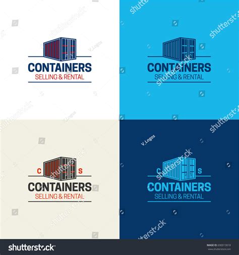 Container Vector Illustration A Logo Featuring Vector De Stock Libre