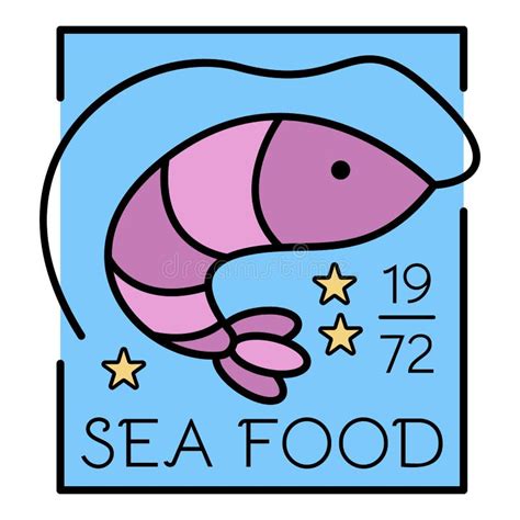 Logotipo Do Alimento De Mar Estilo Cinzento Simples Ilustra O Do