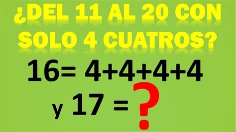 Como Escribir Los Numeros Del Al Usando Cuatros Youtube