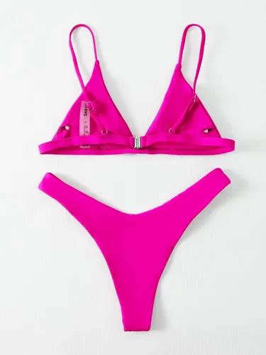 Bikini Sexy Ba Ador Unicolor Tri Ngulo Corte Alto Colores Env O Gratis