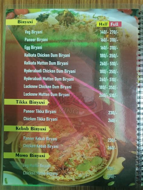 Menu At Biryani King Guwahati