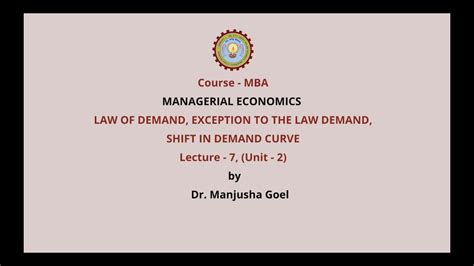 Aktu Digital Education Managerial Economics Law Of Demand Exception To The Law Demand