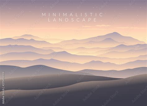 Minimalistic vector landscape background of mountains for your design ...