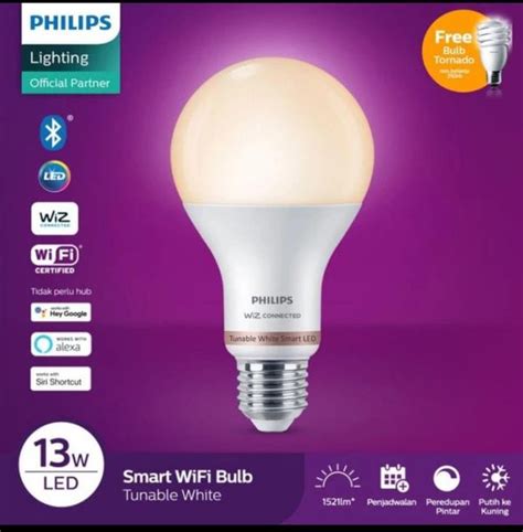 Jual PHILIPS SMART WIFI LED 13W RGB TUNABLE E27 A67 CRI90 WIZ