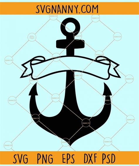 Split Nautical Anchor Ribbon Monogram Svg Anchor Split Monogram Svg Split Name Frame Svg