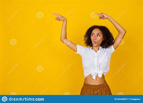 Photo Of Impressed Curly Hairdo Young Lady Look Promo Wear White Blouse