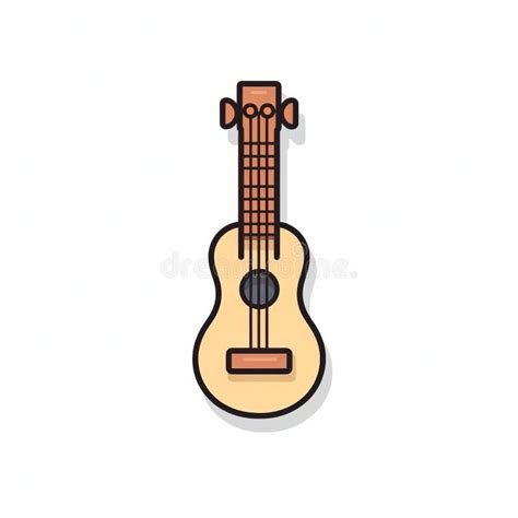 Minimalist Flat Style Ukulele Icon with Bold Cartoonish Lines Stock ...