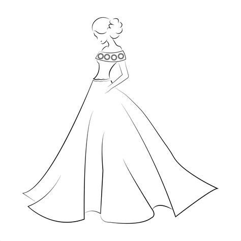Premium Vector | A woman in a wedding dress stands in front of a white