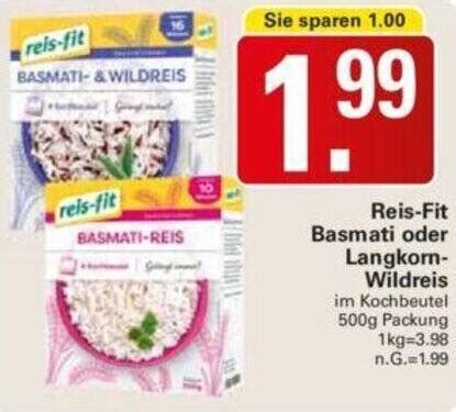 Reis Fit Basmati Oder Langkorn Wildreis 500 G Packung Angebot Bei WEZ