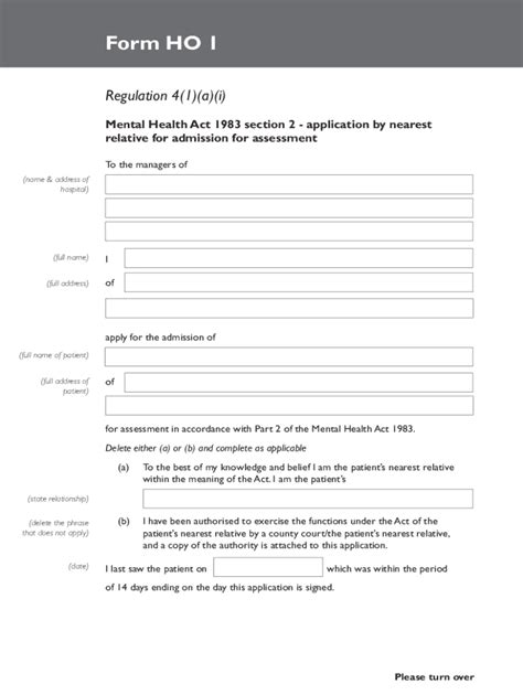 Fillable Online Mental Health Act Form Ho Form Fax Email Print