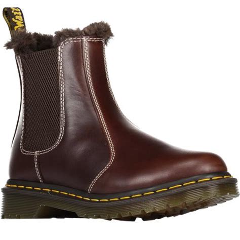 Dr Martens Leonore Faux Fur Lined Chelsea Boots Brown