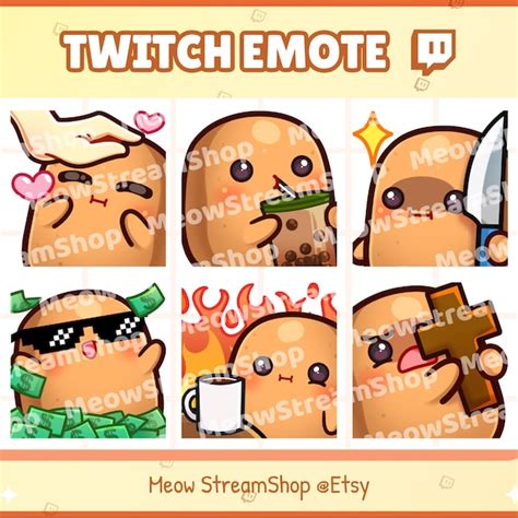 Cute Potato Twitch Emotes Etsy