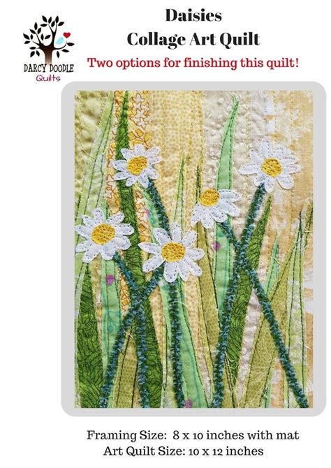 Art Quilt Paper Pattern Daisies Floral Quilt Pattern Etsy Canada