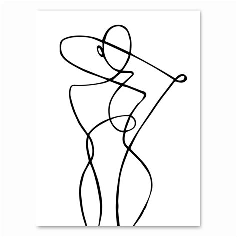 Nordic Minimalist Figures Line Art Sexy Woman Body Nude Wall Canvas Paintings Drawing Posters